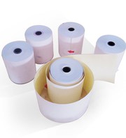 75 x 60 mm 3-ply Carbonless Paper Rolls White/Pink/Canary